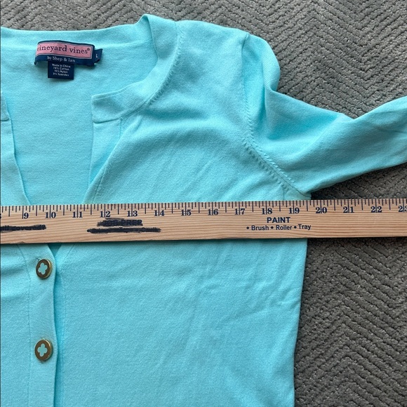 Vineyard Vines Aqua Blue Button Front Cardigan Sweater Size L - Picture 7 of 9